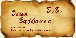 Dina Bajković vizit kartica